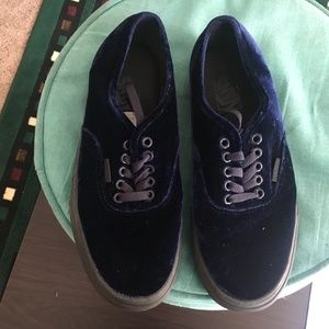 Van Exclusive Blue Velvet Skate Shoe
